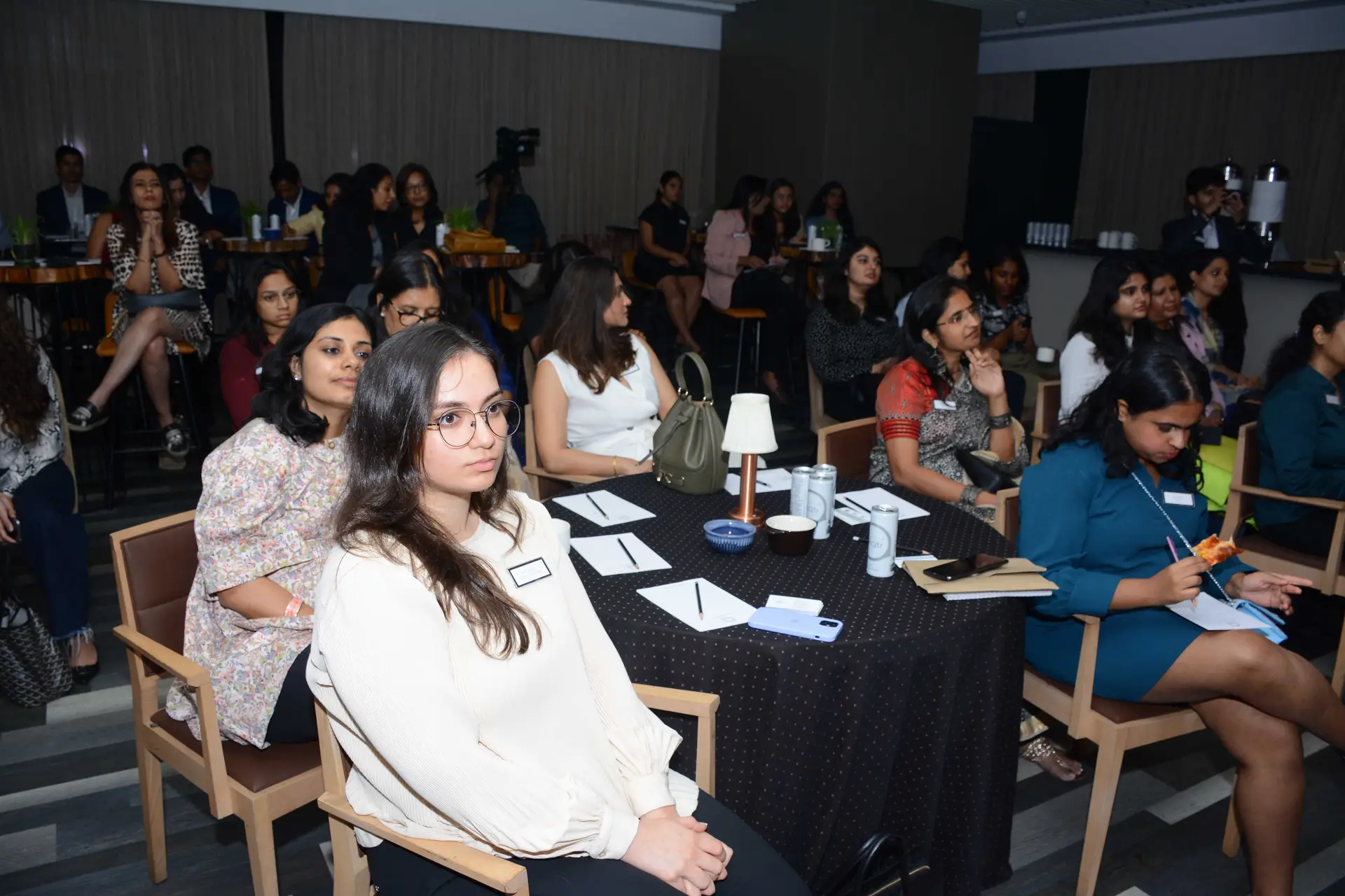 Conference speaker at podium 14