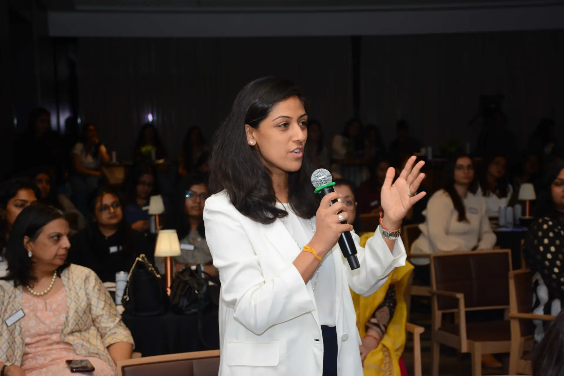 Conference speaker at podium 32