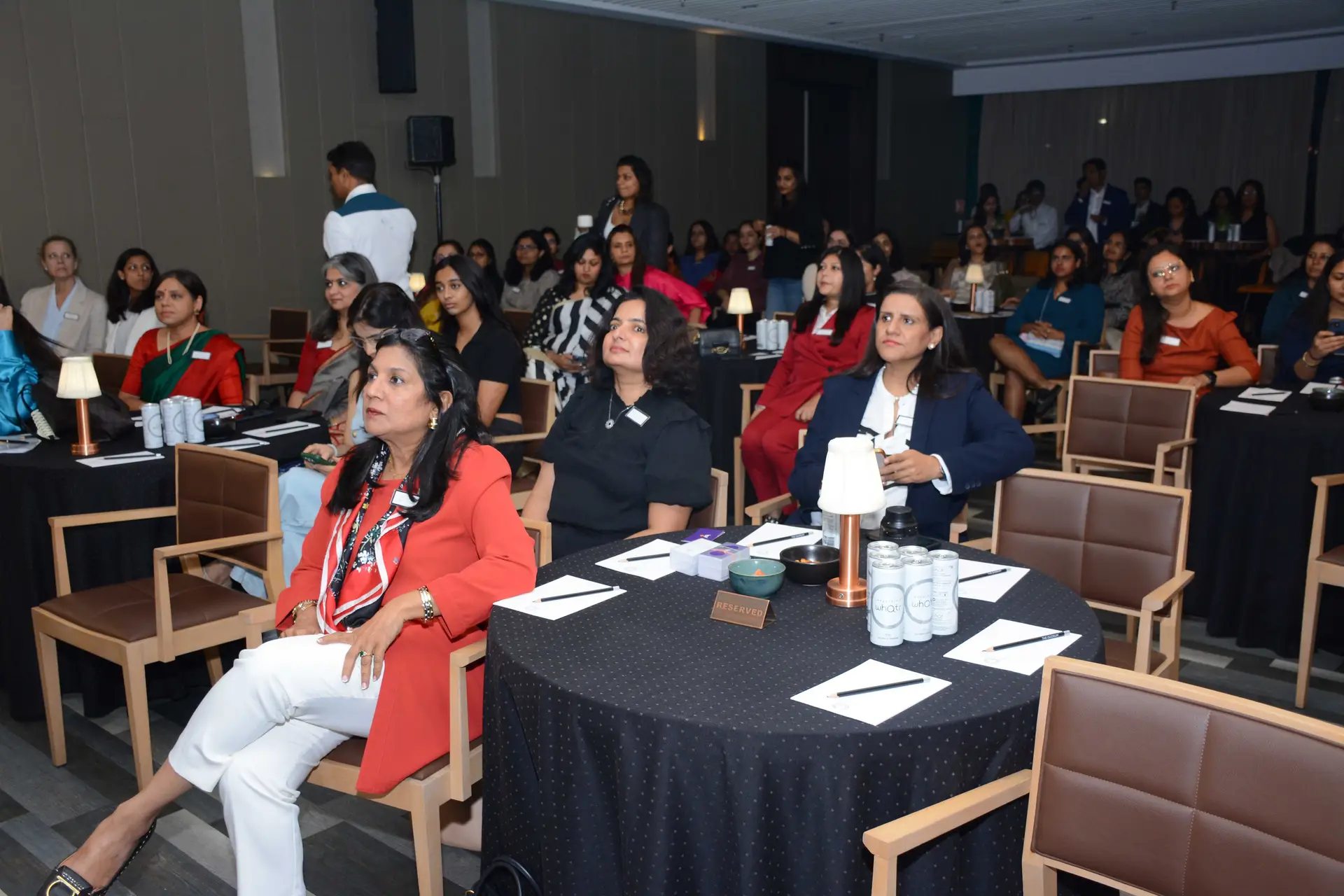 Conference speaker at podium 7